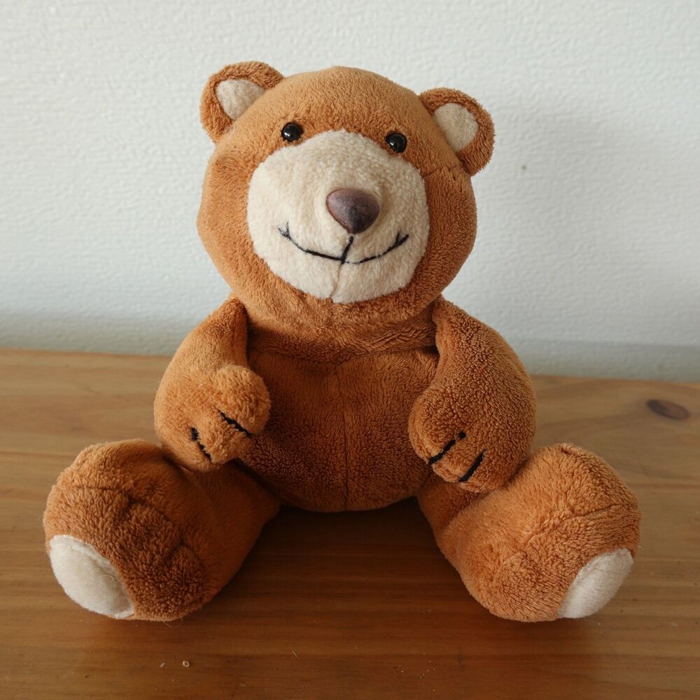 Small Brown Teddy Bear Soft Brown Cream Little Eyes Big Feet